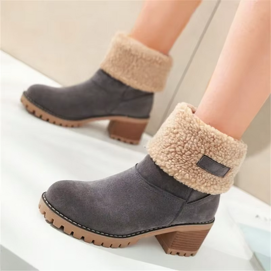 Botas de nieve de cuero forradas para mujer: elegancia y comodidad en invierno