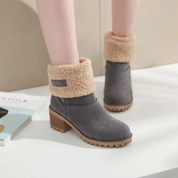 Botas de nieve de cuero forradas para mujer: elegancia y comodidad en invierno