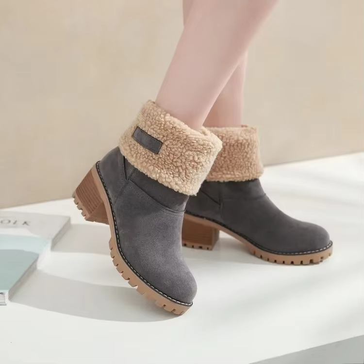 Botas de nieve de cuero forradas para mujer: elegancia y comodidad en invierno