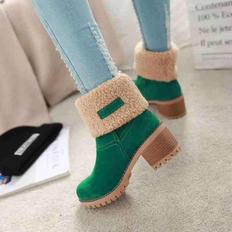 Botas de nieve de cuero forradas para mujer: elegancia y comodidad en invierno