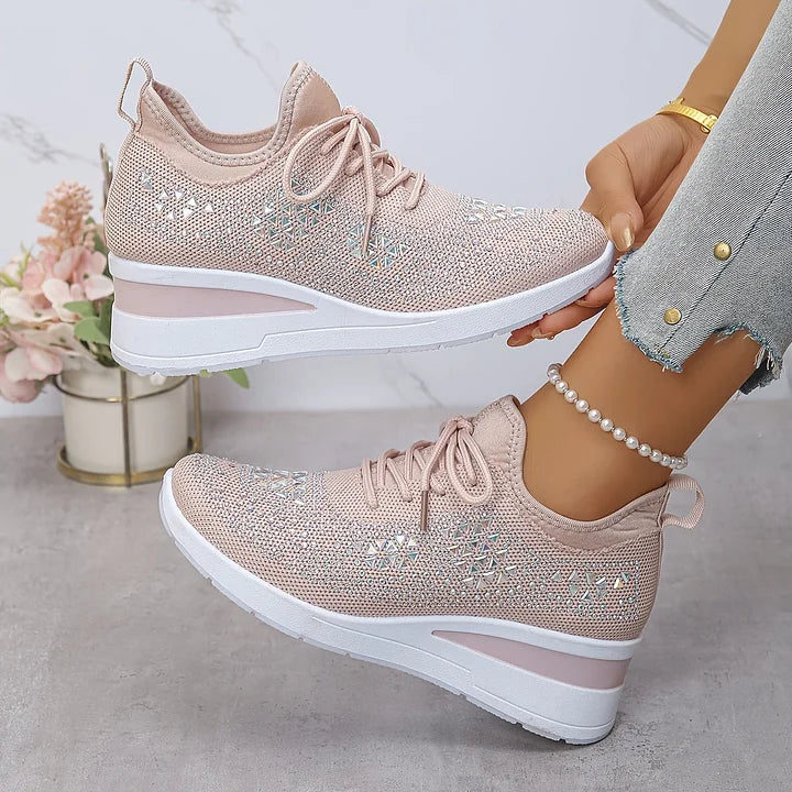 Sneakers Ortopédicas con Piedras Brillantes – Estilo y Bienestar