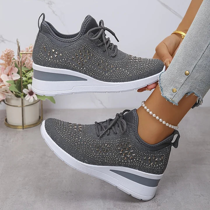 Sneakers Ortopédicas con Piedras Brillantes – Estilo y Bienestar