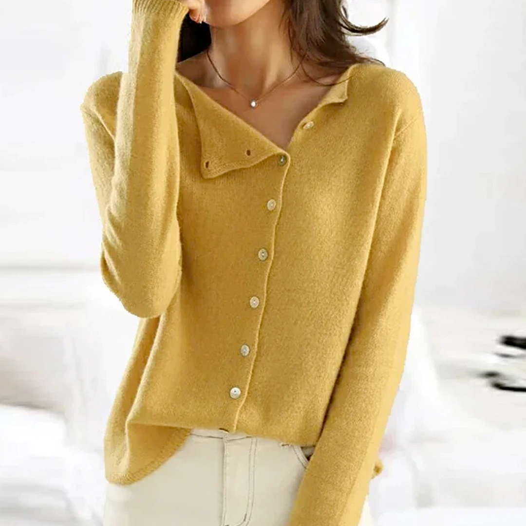Elegante chaqueta de punto para mujer: cálida, cómoda y con botones