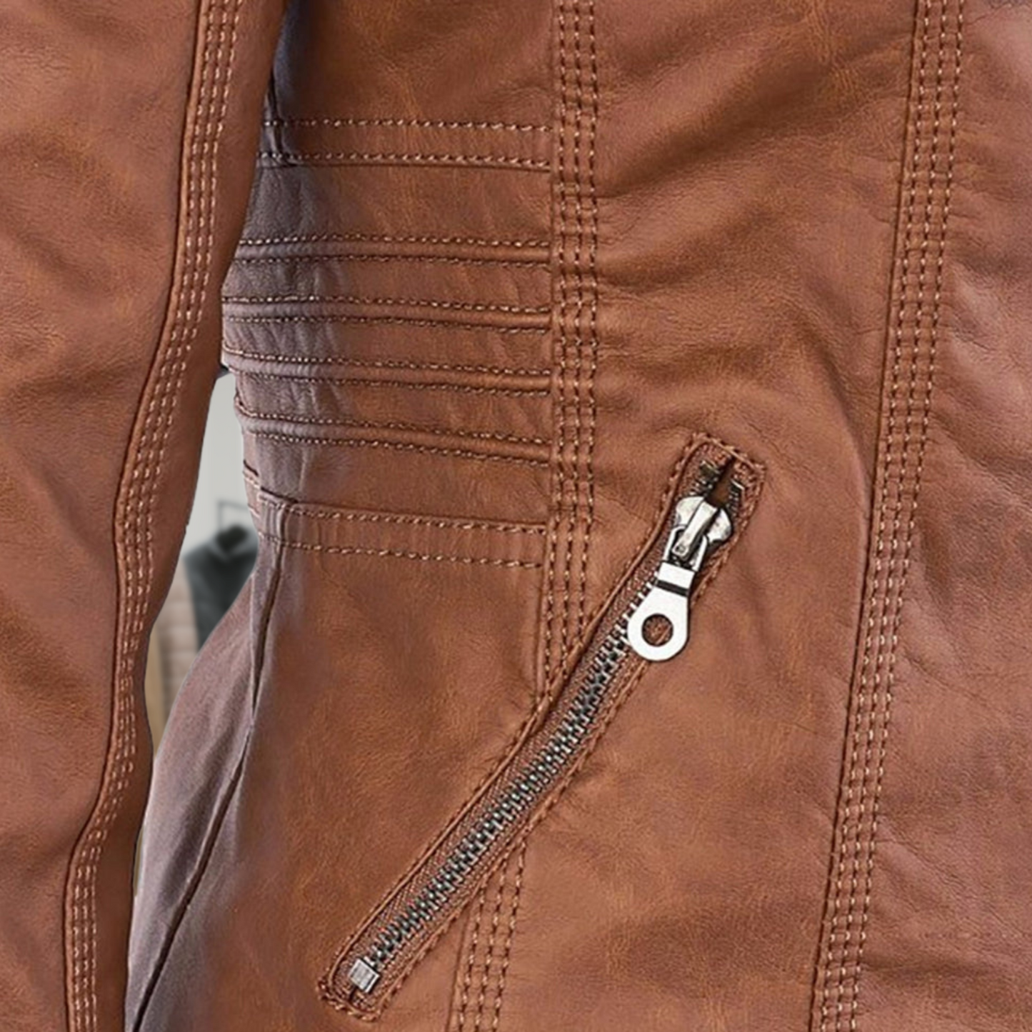 Kyra | Cazadora de piel impermeable para mujer con capucha