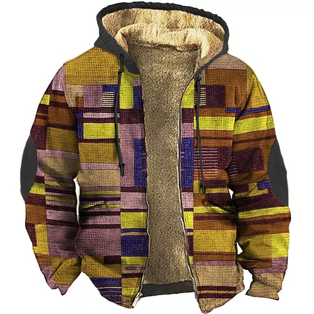 Sudadera con capucha para hombre con diseño de bloques de color: deportiva y moderna