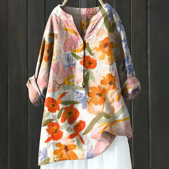 Camisa femenina lino fresca cómoda y elegante para diario