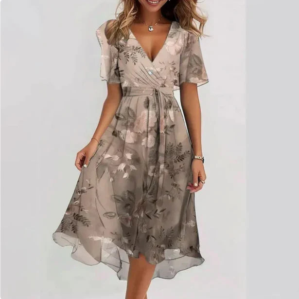Vestido Elegante Mujer – Corte Moderno con Cuello en V Sofisticado