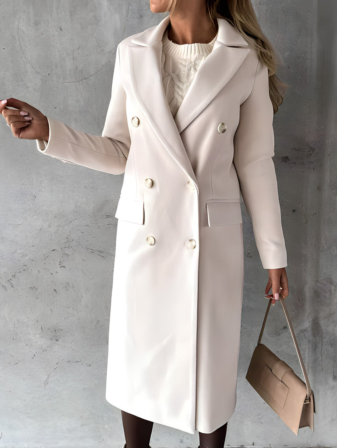 Cortney | Elegante abrigo de mujer con doble botonadura