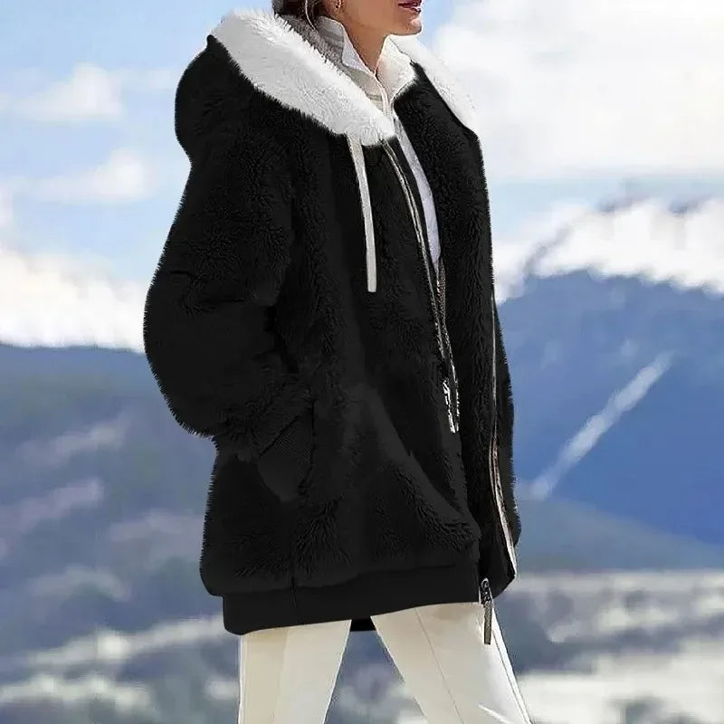 Chaqueta Mujer – Cálida de Invierno con Capucha y Estilo Casual