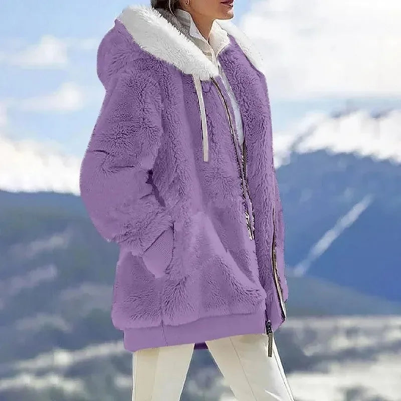 Chaqueta Mujer – Cálida de Invierno con Capucha y Estilo Casual