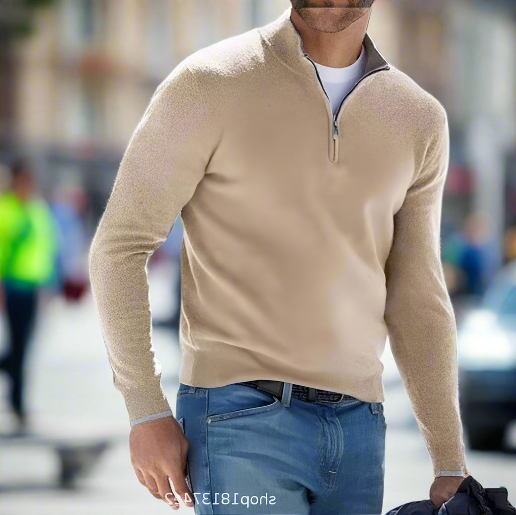 Jersey cremallera hombre, estilo clásico y confortable
