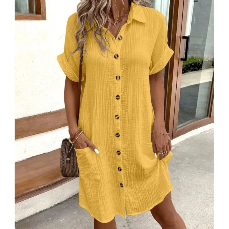 Vestido verano femenino bolsillos prácticos y estilo casual