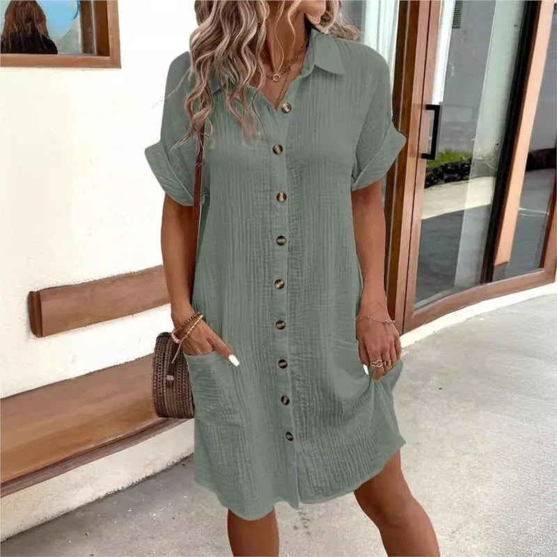 Vestido verano femenino bolsillos prácticos y estilo casual