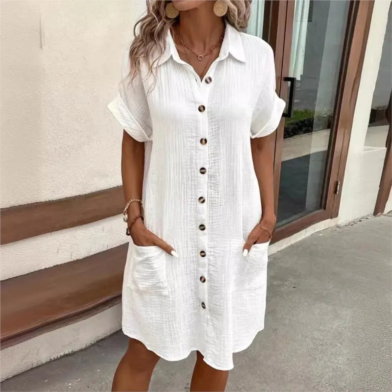 Vestido verano femenino bolsillos prácticos y estilo casual
