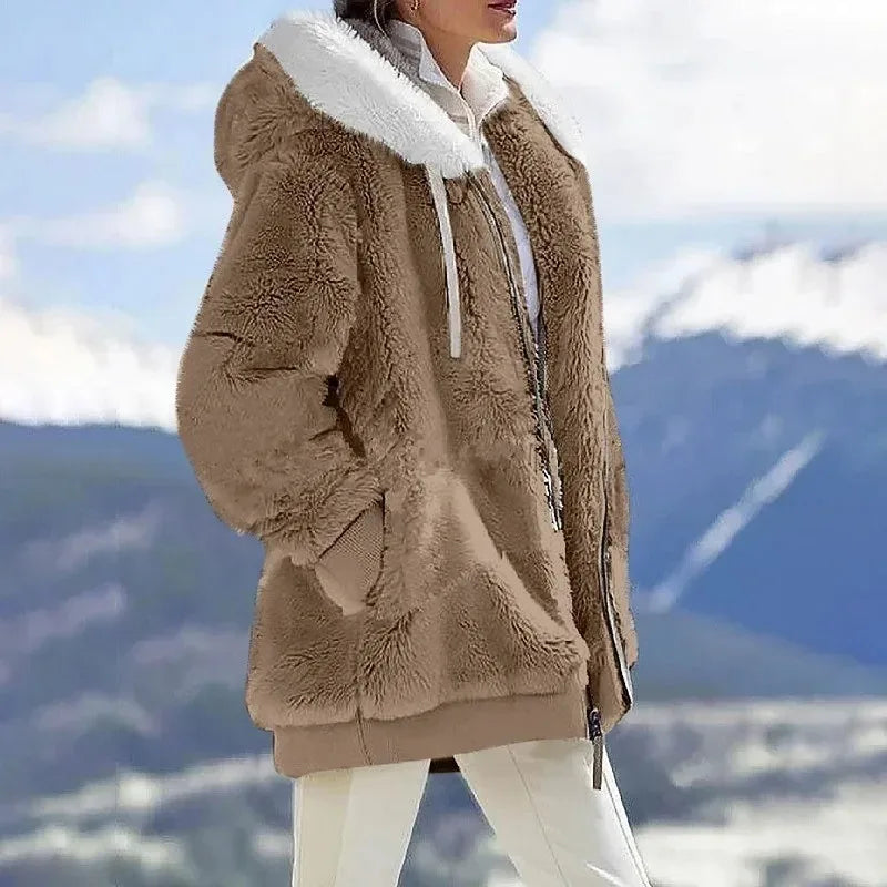 Chaqueta Mujer – Cálida de Invierno con Capucha y Estilo Casual
