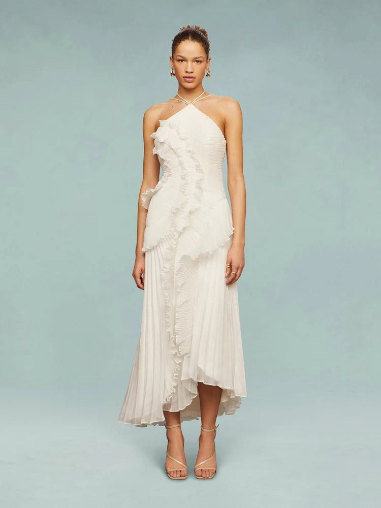 Vestido de Fiesta Largo – Diseño con Volantes, Ideal para Bodas y Cócteles