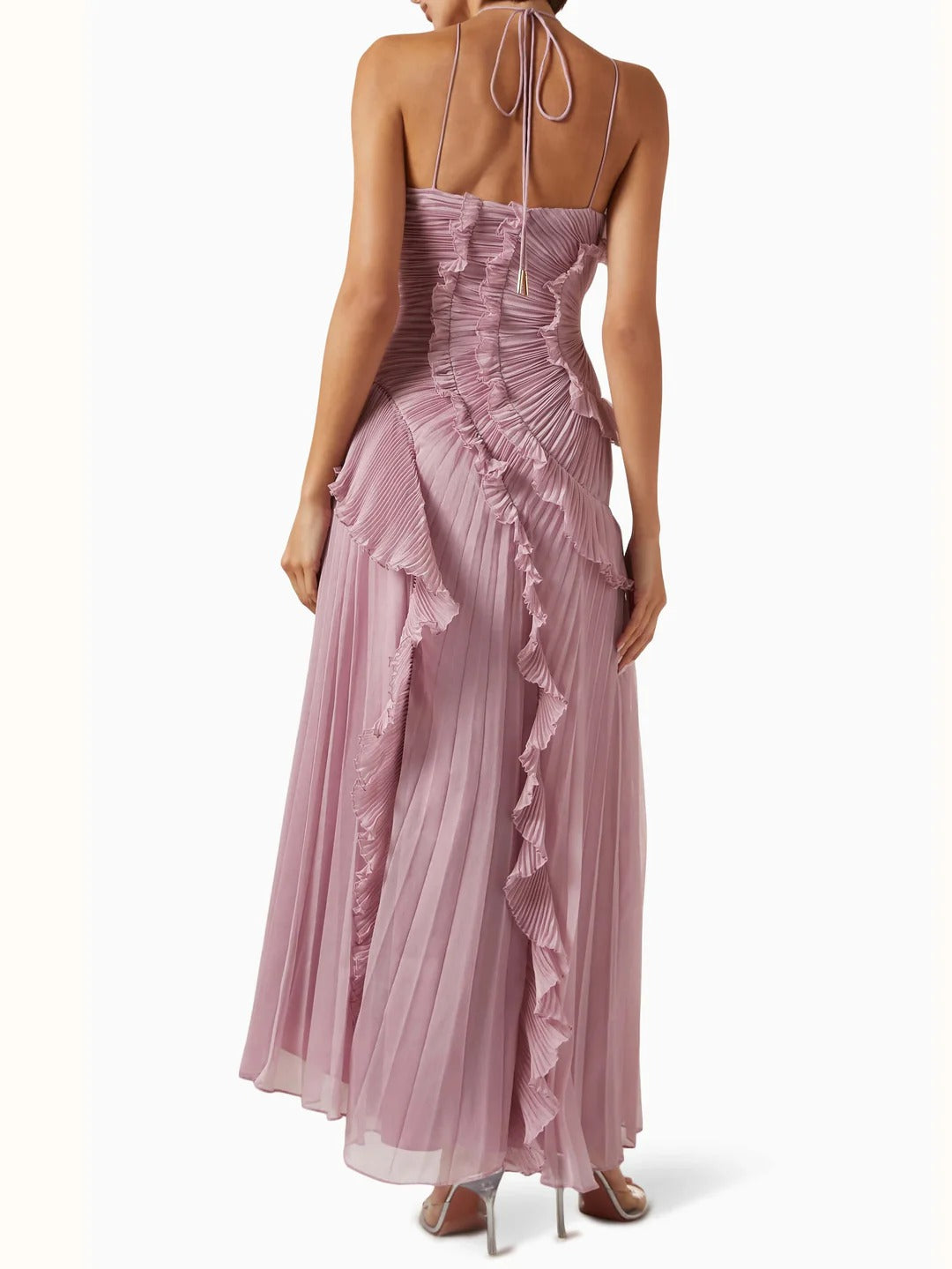 Vestido de Fiesta Largo – Diseño con Volantes, Ideal para Bodas y Cócteles