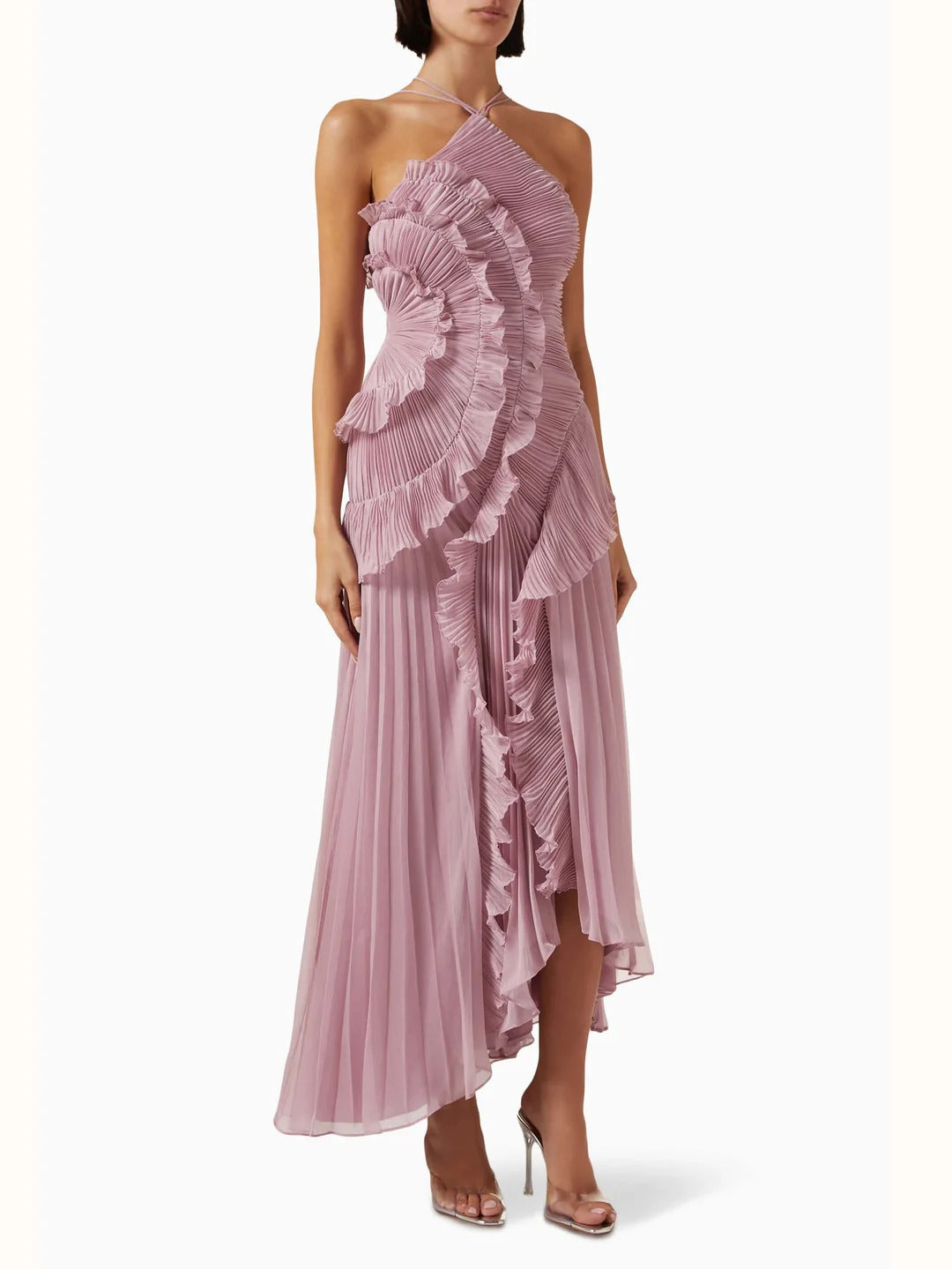 Vestido de Fiesta Largo – Diseño con Volantes, Ideal para Bodas y Cócteles