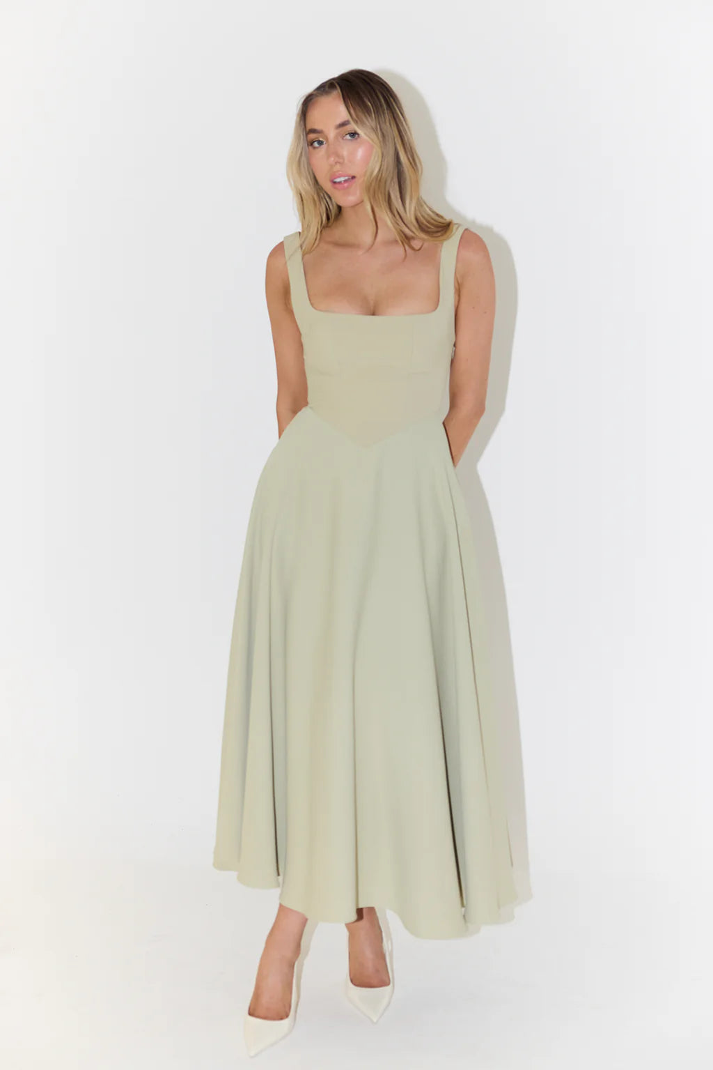 Vestido Midi Elegante Mujer – Perfecto para Oficina, Eventos o Salidas