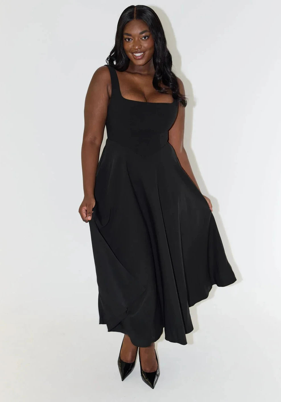 Vestido Midi Elegante Mujer – Perfecto para Oficina, Eventos o Salidas