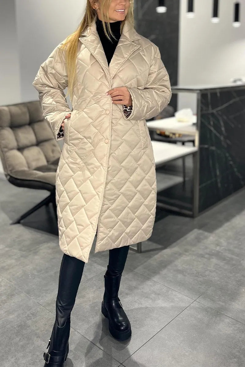 Abrigo mujer reversible elegante cálido estilo moderno paseo