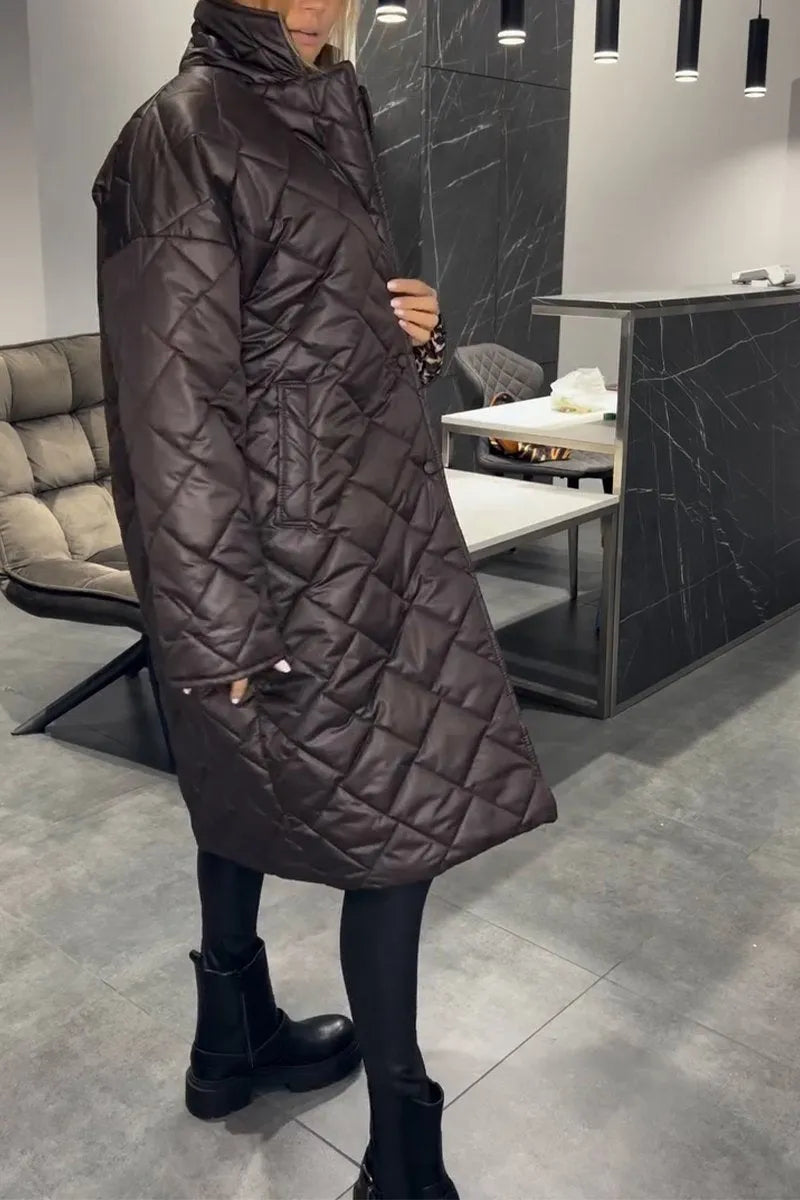Abrigo mujer reversible elegante cálido estilo moderno paseo