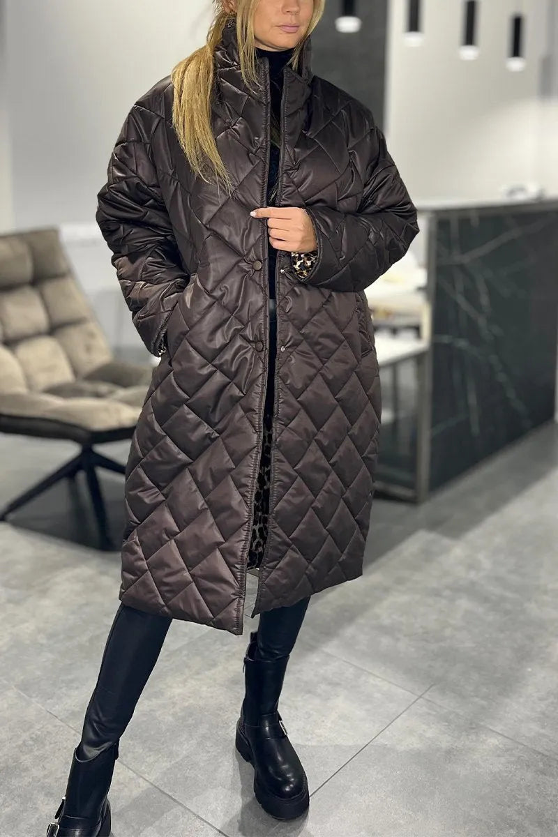 Abrigo mujer reversible elegante cálido estilo moderno paseo