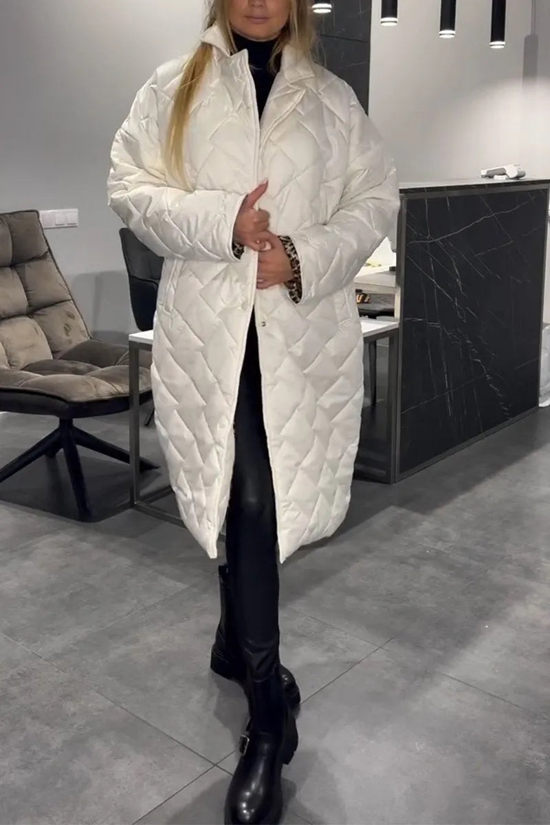Abrigo mujer reversible elegante cálido estilo moderno paseo