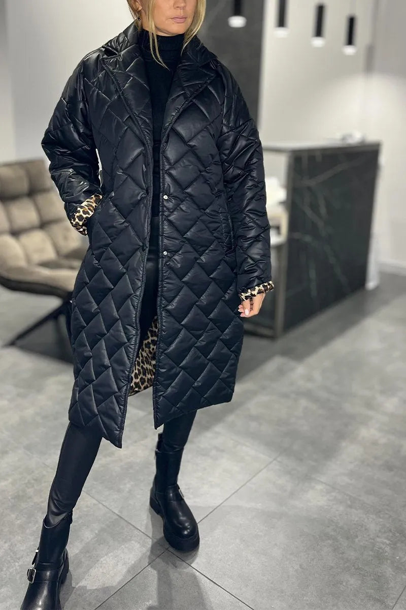 Abrigo mujer reversible elegante cálido estilo moderno paseo