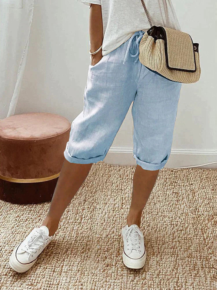 Delice | Pantalones de algodón-lino para mujer