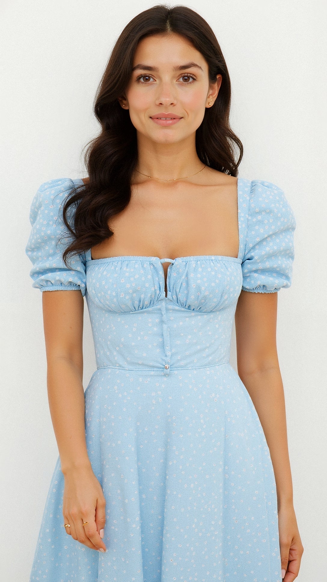 Vestido Midi Mujer – Diseño Atemporal y Elegante con Cuello Cuadrado