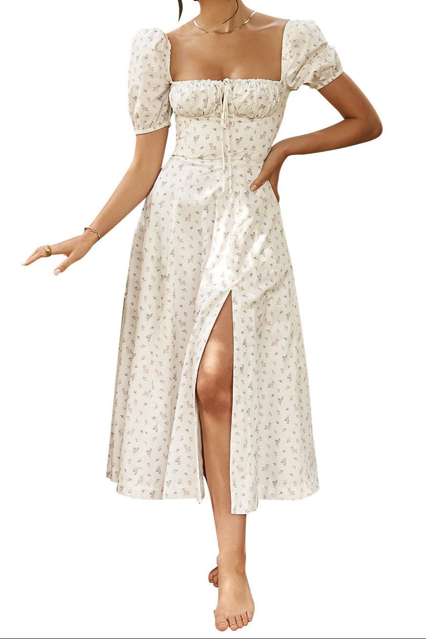 Vestido Midi Mujer – Diseño Atemporal y Elegante con Cuello Cuadrado