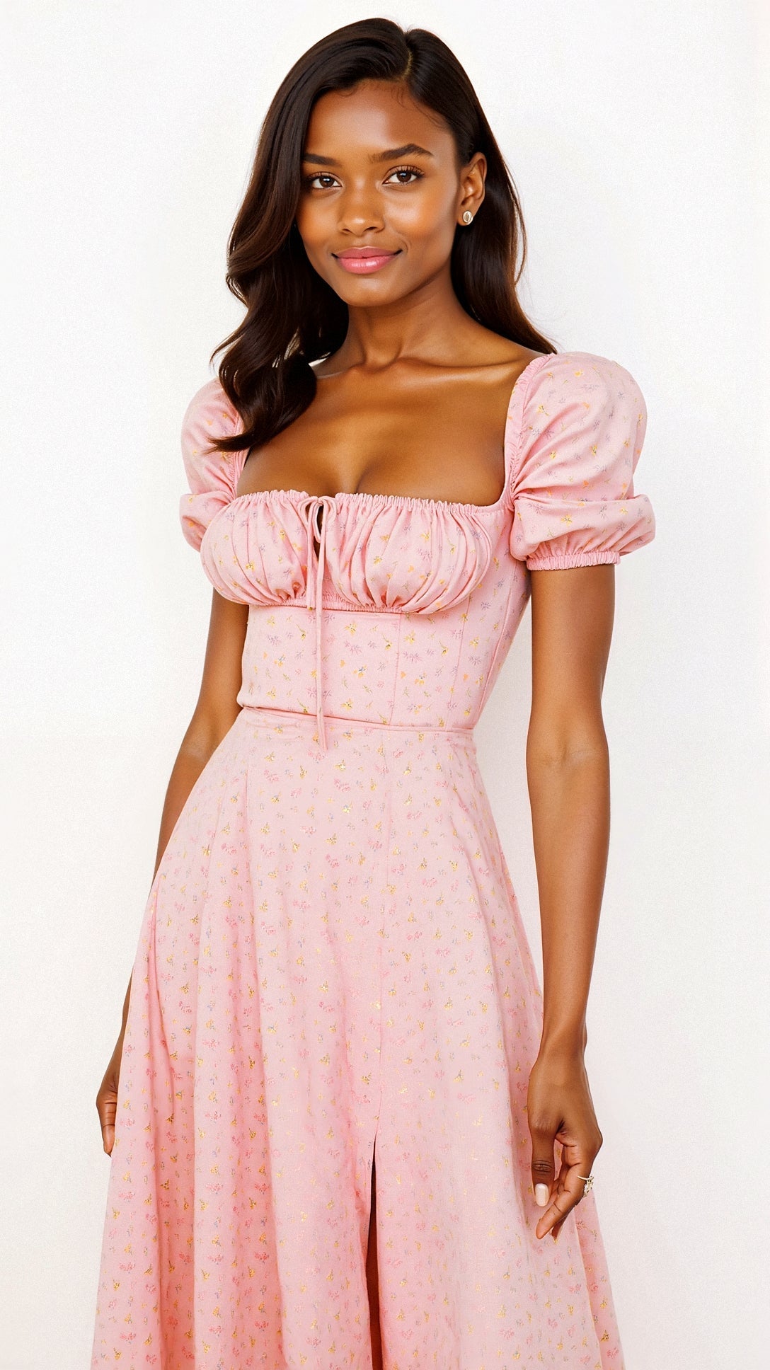 Vestido Midi Mujer – Diseño Atemporal y Elegante con Cuello Cuadrado