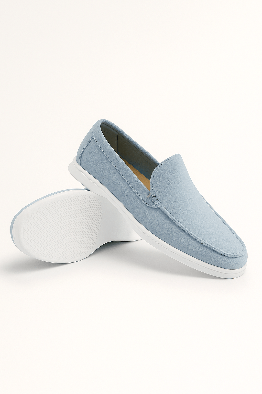 Loafers Hombre – Suela Blanca y Ante Suave, Estilo Chic y Atemporal