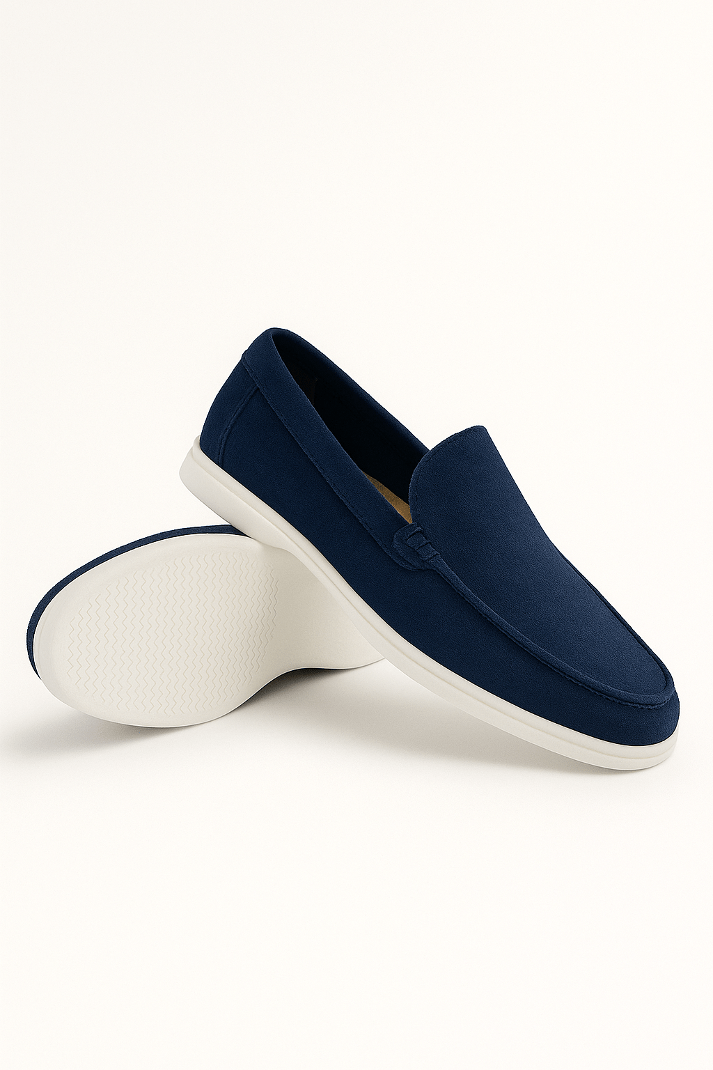 Loafers Hombre – Suela Blanca y Ante Suave, Estilo Chic y Atemporal