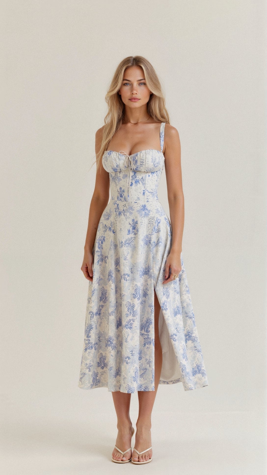 Vestido Midi Elegante Mujer – Corsé Detallado, Cómodo y Atemporal