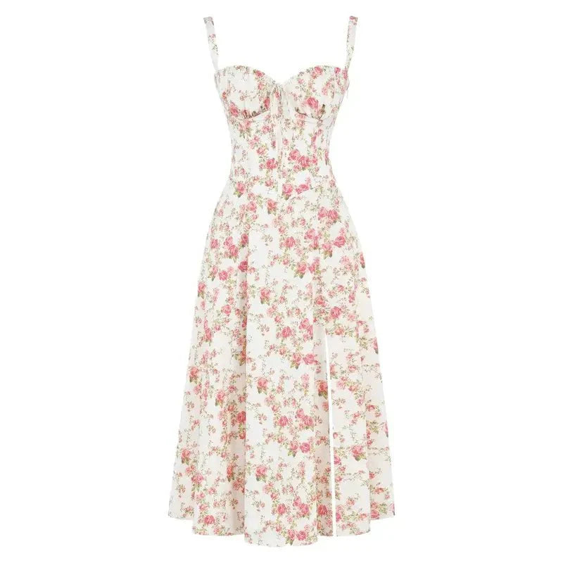 Vestido Midi Elegante Mujer – Corsé Detallado, Cómodo y Atemporal