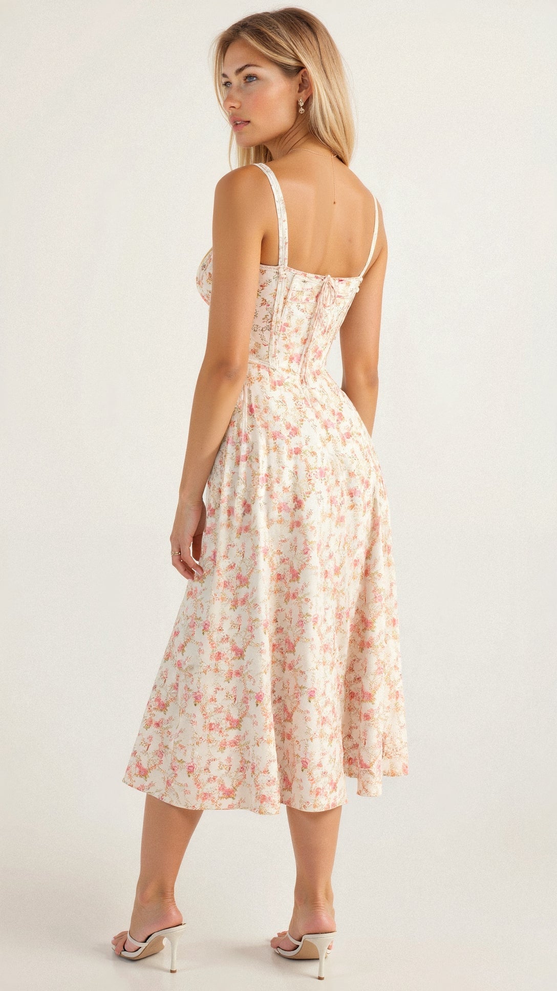 Vestido Midi Elegante Mujer – Corsé Detallado, Cómodo y Atemporal