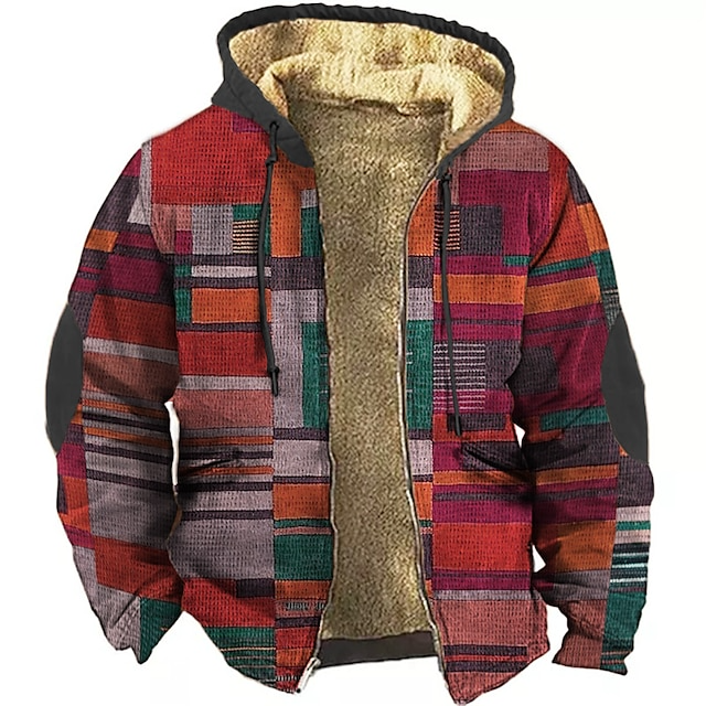 Sudadera con capucha para hombre con diseño de bloques de color: deportiva y moderna