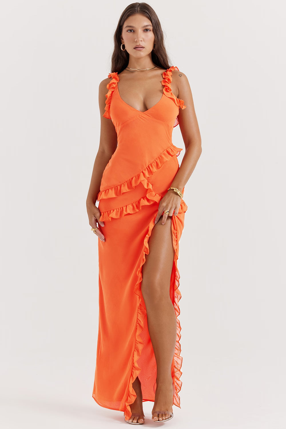 Vestido Elegante Mujer – Diseño Aireado con Volantes y Estilo Moderno