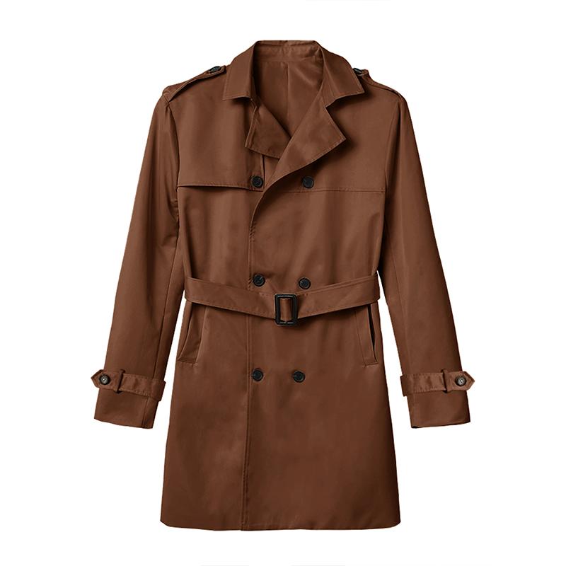Abrigo largo hombre trench doble botonadura cómodo y versátil