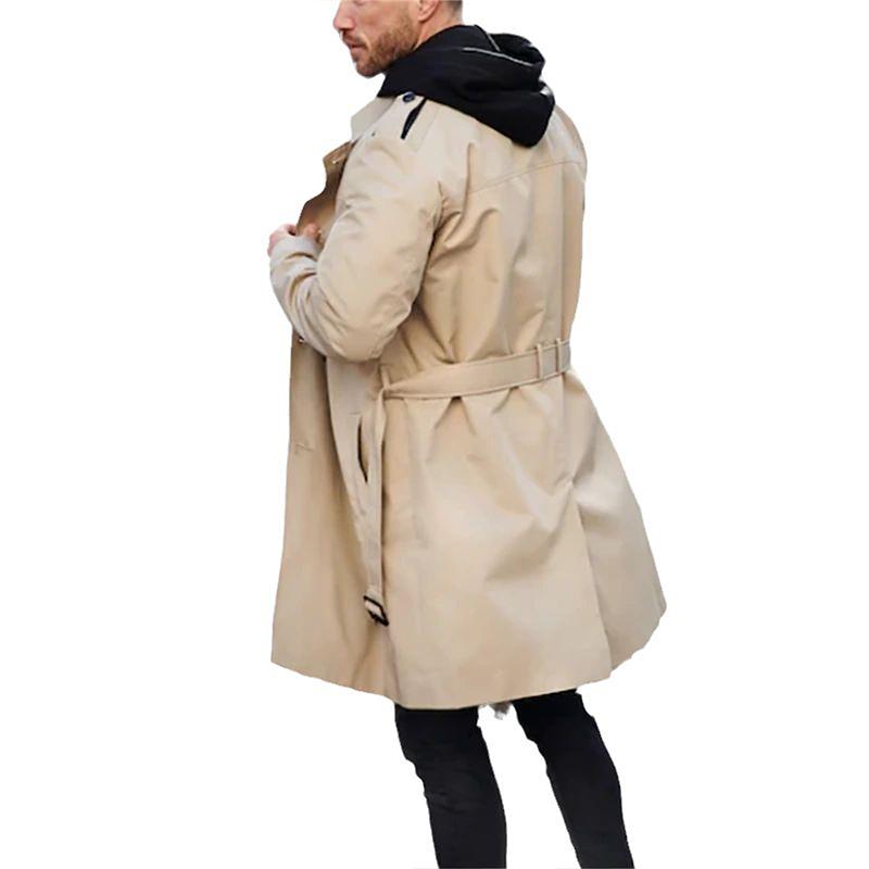Abrigo largo hombre trench doble botonadura cómodo y versátil