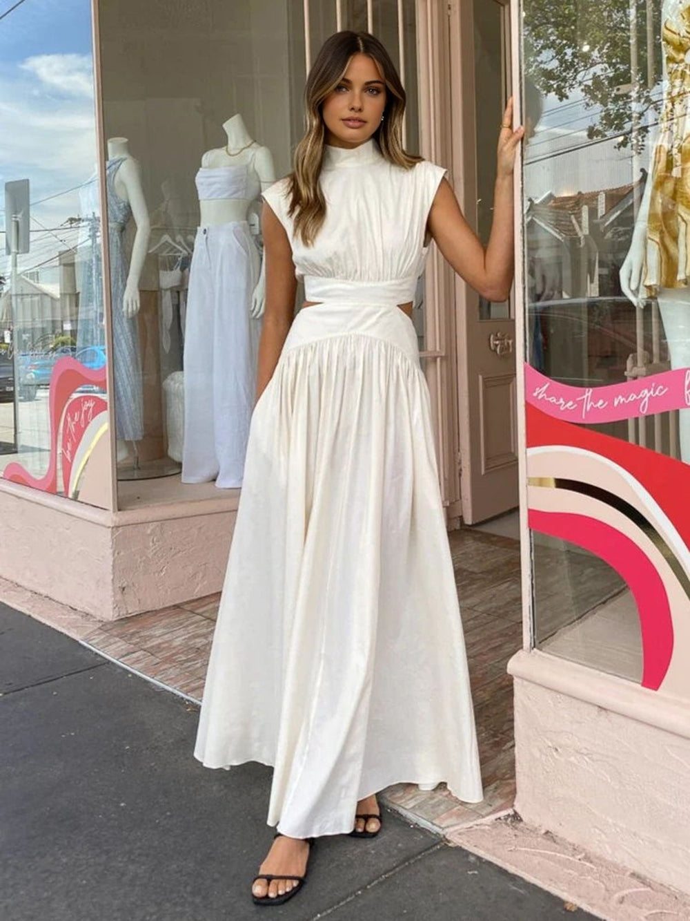 Vestido Elegante Mujer – Largo con Cut Out Chic para Eventos Especiales