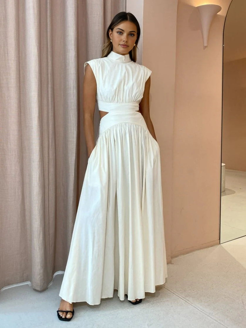 Vestido Elegante Mujer – Largo con Cut Out Chic para Eventos Especiales