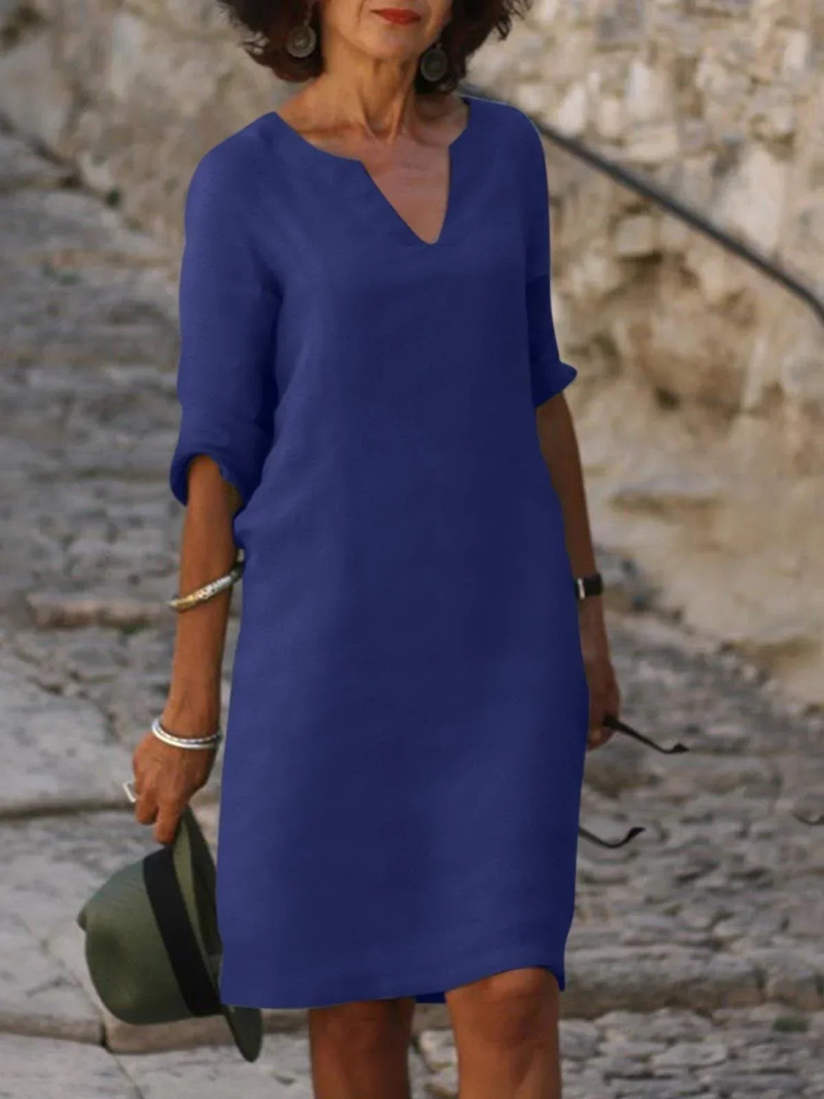 Abbi | Vestido con cuello en V que disimula el vientre