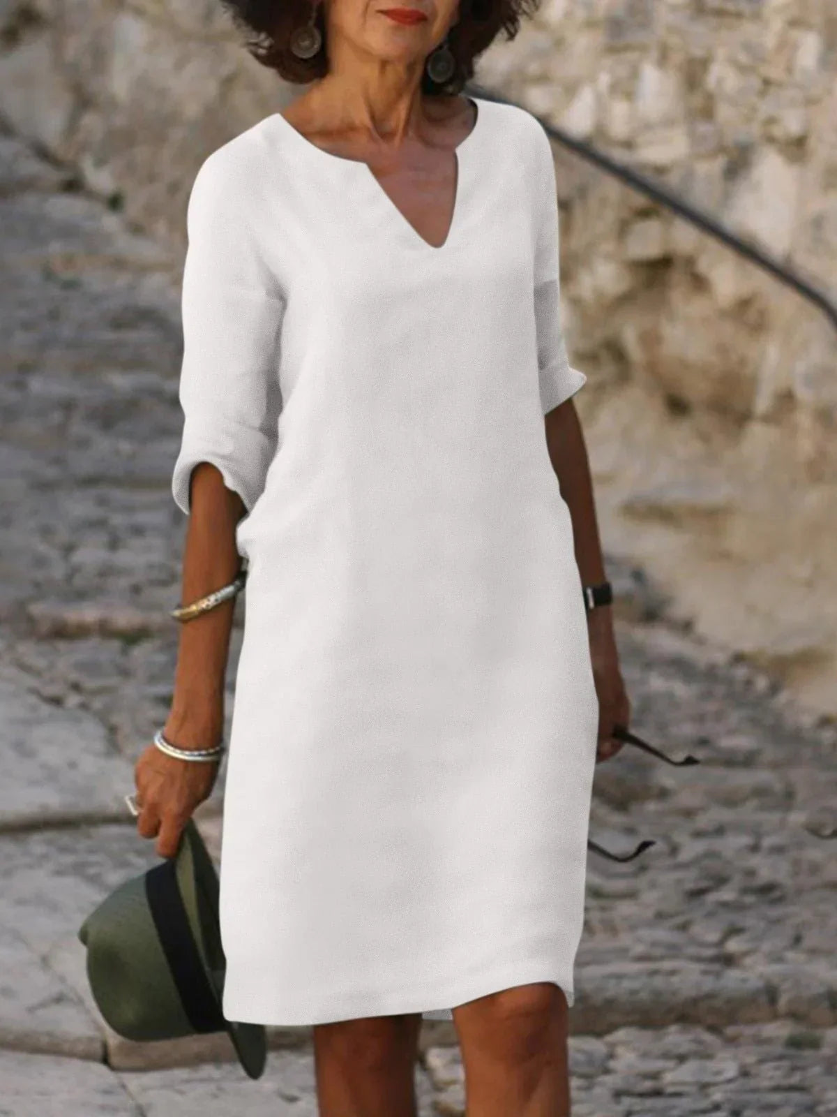 Abbi | Vestido con cuello en V que disimula el vientre