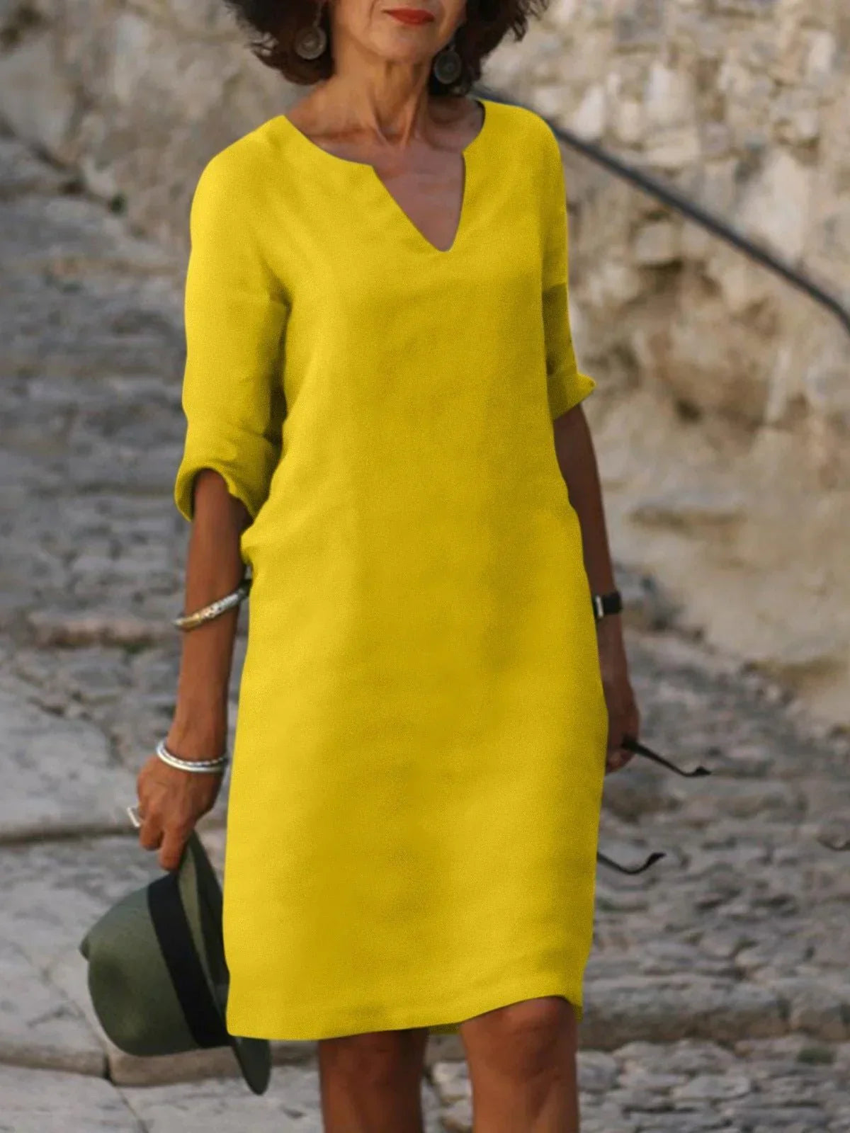 Abbi | Vestido con cuello en V que disimula el vientre