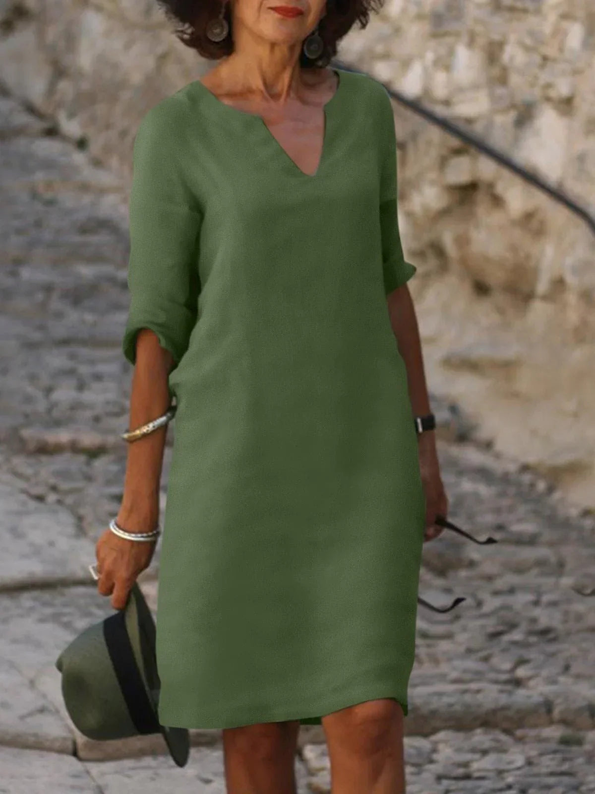 Abbi | Vestido con cuello en V que disimula el vientre