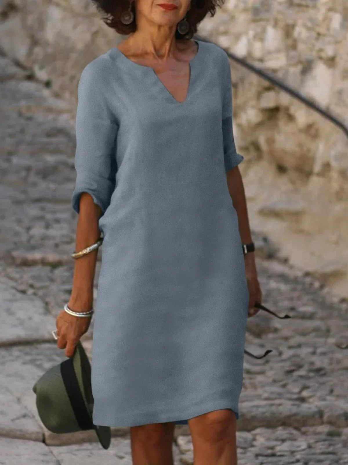 Abbi | Vestido con cuello en V que disimula el vientre