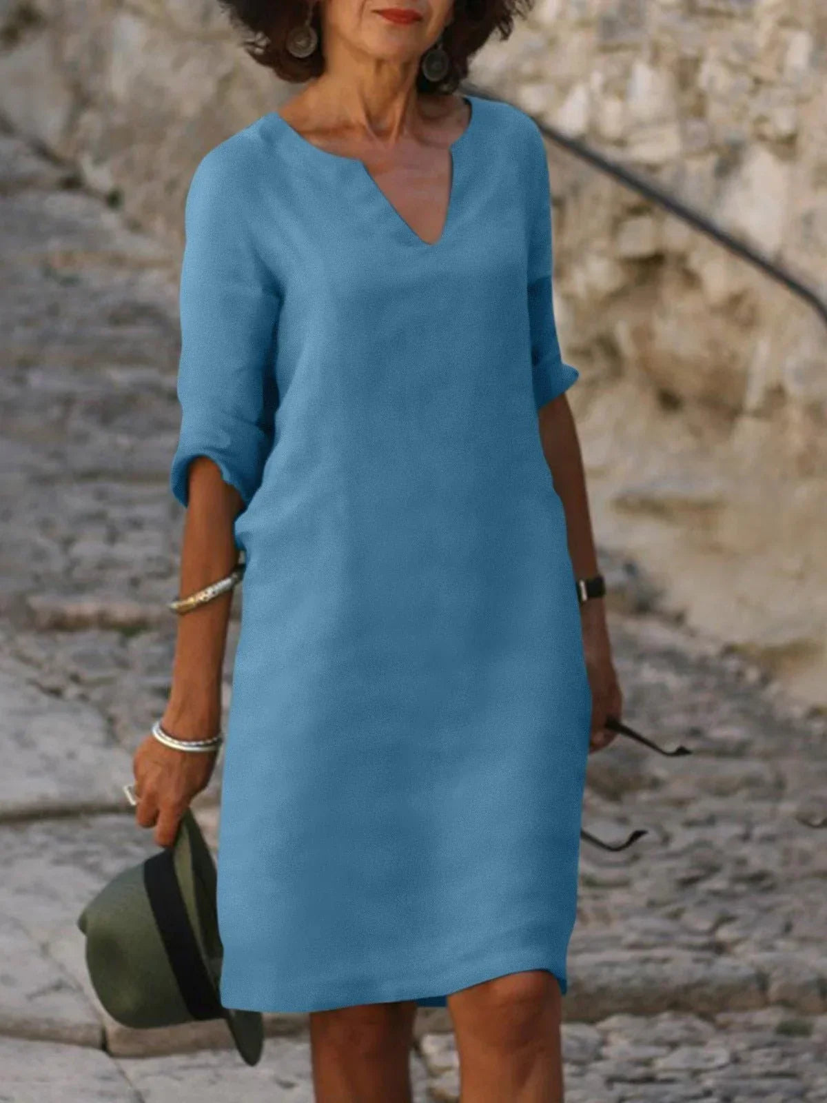 Abbi | Vestido con cuello en V que disimula el vientre